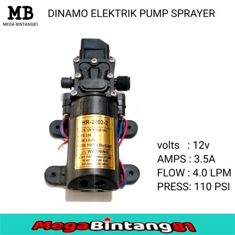 Pompa Dinamo Sprayer Elektrik 12V 2 5A Pompa DC Cuci Motor Socket X