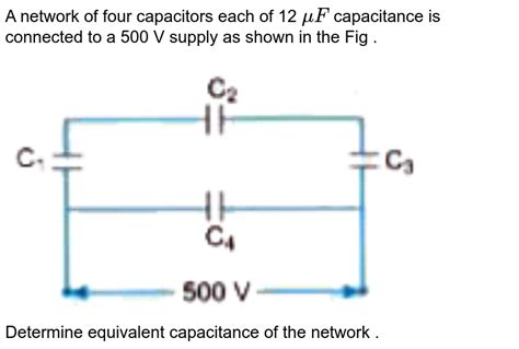 A Network Of Four Capacitors Each Of F Capacitance Is Connected