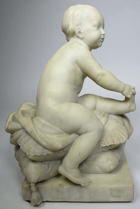 A Very Fine And Charming French Th Century Carved White Marble