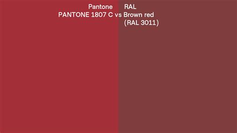 Pantone C Vs Ral Brown Red Ral Side By Side Comparison