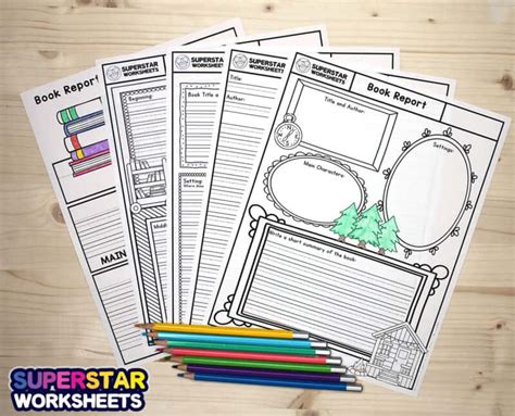 Book Report Templates Superstar Worksheets