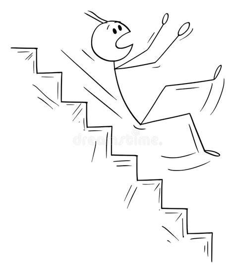 Cartoon man on stairs stock illustration. Illustration of business ...