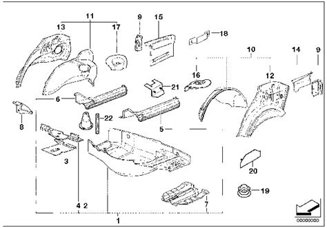 Floor Panel Trunk Wheel Housing Rear 1995 Bmw 325is Coupe E36