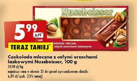 Promocja Czekolada Mleczna Z Ca Ymi Orzechami Laskowymi Nussbeisser