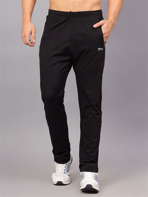 Stretchable Track Pants Polyester Black Shivnaresh