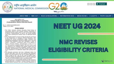 NEET UG 2024 Eligibility Criteria Revised NMC Official Notice Here