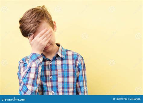 Facepalm Embarrassment And Shame Emotion Ashamed Teen Boy Covering His