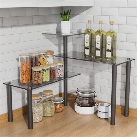 Amazon JOIN IRON Kitchen Countertop Organizer Corner Shelf 2 Tier