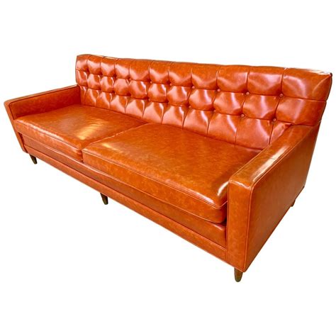 Mid Century Modern Orange Sofa | Baci Living Room