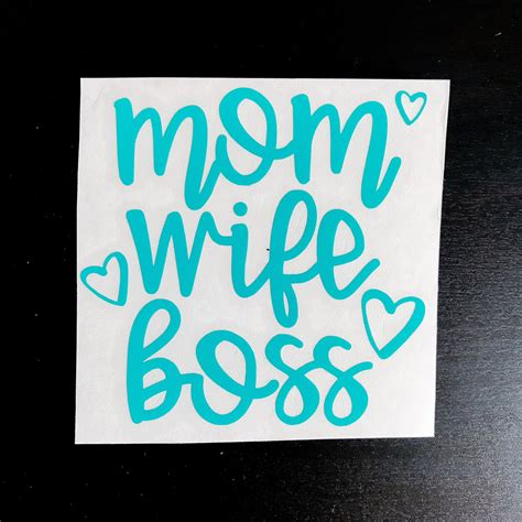 Mom Wife Boss Sticker Mom Life Decal Mom Stickers Mom Etsy