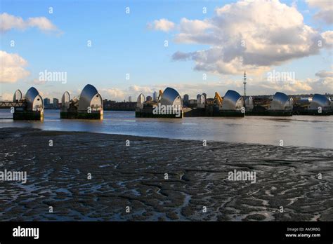 The Thames Barrier Flood Control Structure On The River Thames