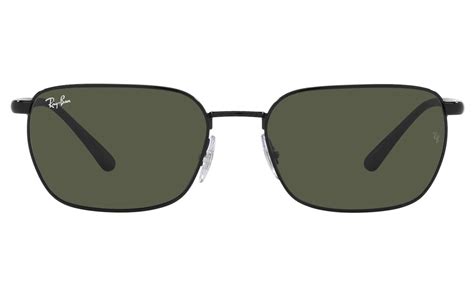 Ray Ban Rb Con Montura De Acero Negro Y Lentes Verdes