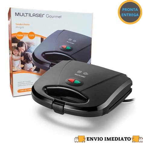 Misteira Sanduicheira Minigrill Gourmet Chapa Antiaderente Preta