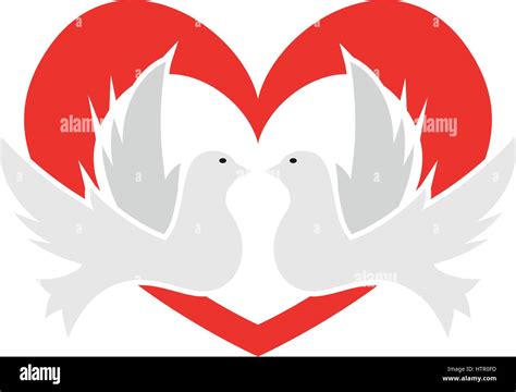 Illustration Peace Doves Heart For The Creative Use In Graphic Design