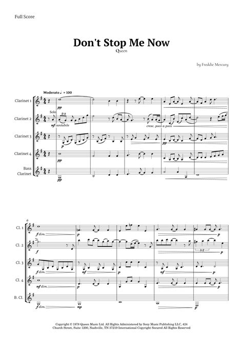 Don T Stop Me Now Arr Ander By Queen Sheet Music For Woodwind Ensemble At Sheet Music Direct