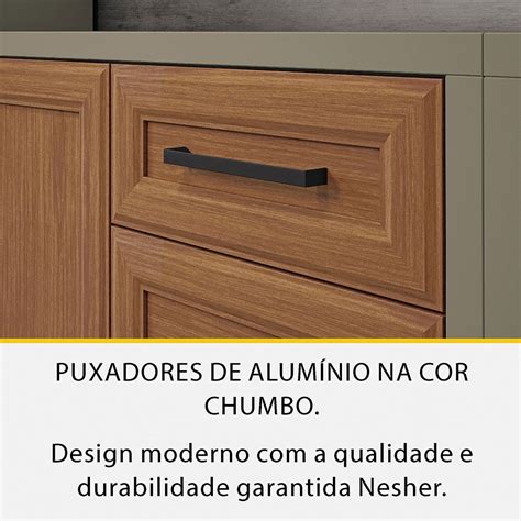 Cozinha 08 Peças Ripado Camponesa Gourmet em Mdf Nesher MadeiraMadeira