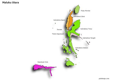 Create Custom Maluku Utara Map Chart with Online, Free Map Maker.