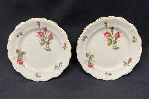 Rosenthal Moss Rose Pompadour Shape Pair Bread Butter Etsy