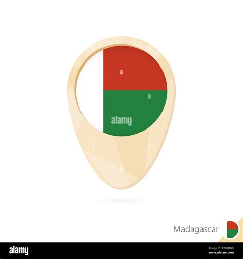 Map Pointer With Flag Of Madagascar Orange Abstract Map Icon Vector