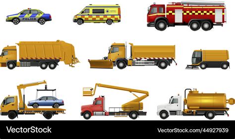 Municipal vehicles set Royalty Free Vector Image