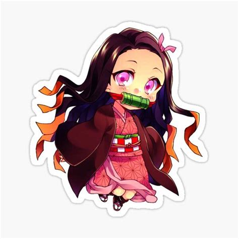 Nezuko Kamado Demon Slayer Kimetsu No Yaiba Sticker By Mikaeel In 2021 Chibi Anime Kawaii