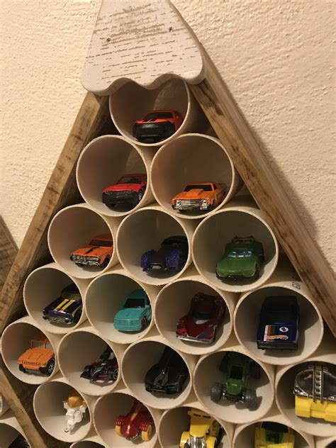 Repisa De Madera Reciclada Y Pvc Para Carritos Hot Wheels Display Hot Wheels Muffin Pan