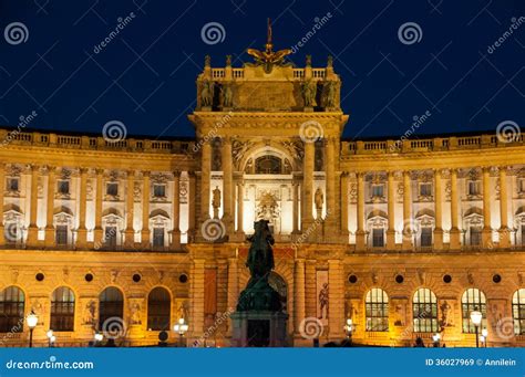 Vienna Hofburg Imperial Palace At Night Austria Stock Image Image