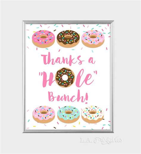 Thanks A Hole Bunch Donut Party Sign Birthday Printable Etsy