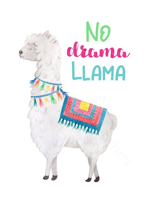 Geen Drama Lama Print Lama Muur Kunst Lama Decor Lama Quote Etsy