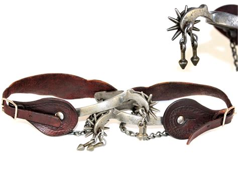 Antique Pair Of Western Cowboy Spurs With Jiggle Bobs