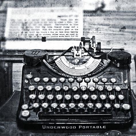 Vintage Typewriter in Black and White Digital Art by Mary Pille - Fine ...