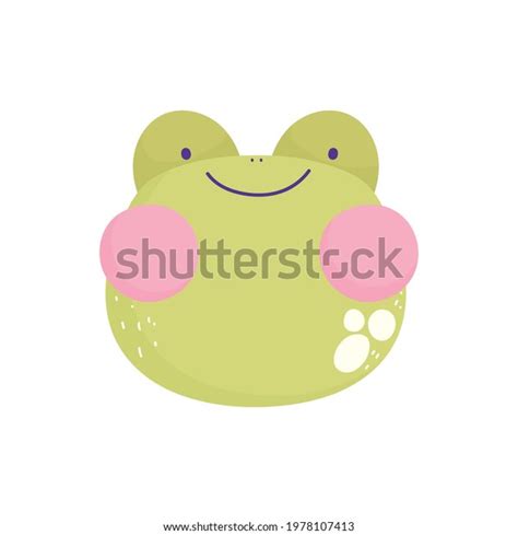 Cute Frog Face Cartoon Isolated Stock Vector (Royalty Free) 1978107413 ...