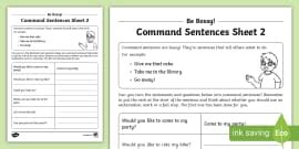 Imperative Verbs Differentiated Worksheets Teacher Made