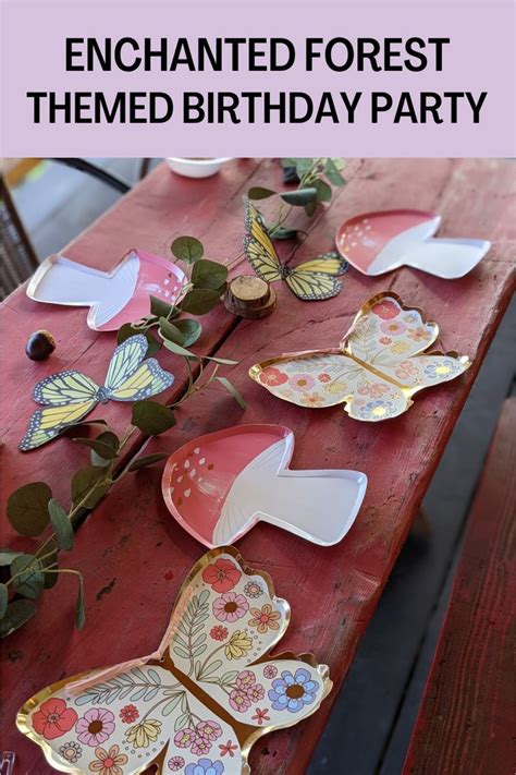 Mushroom And Butterfly Plates Woodland Fairy Birthday Party Enchanted