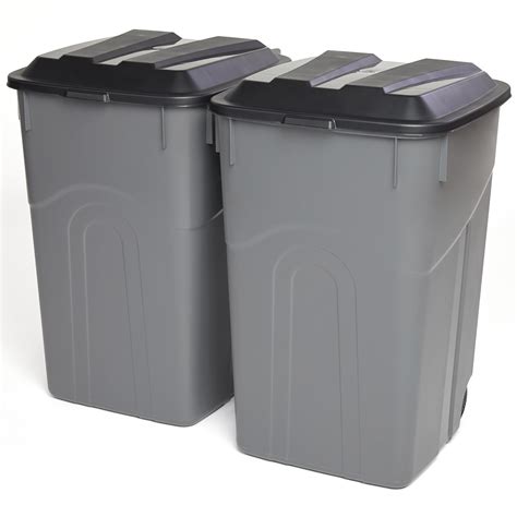 United Solutions Wheeled Outdoor Trash Can Gal Black And Grey