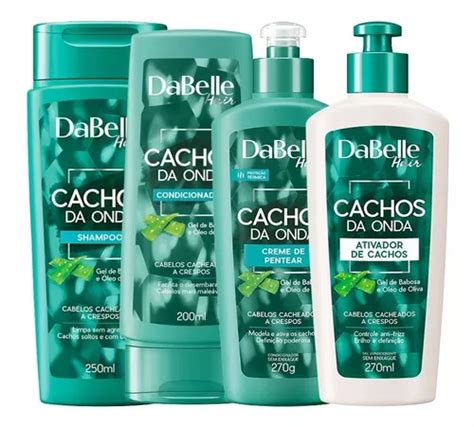 Kit 04 Produtos Creme E Ativador Dabelle Hair Cachos Da Onda