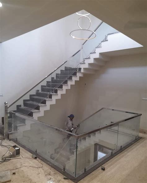 Stainless Steel S S Stairs Full Glass Railing For Home At Rs 1400 Feet