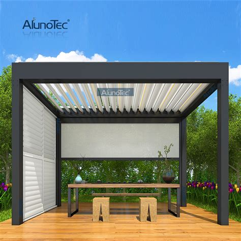 Alunotec Motorized Louvre Roof Gazebo Louver Canopy Electric Roof Kits