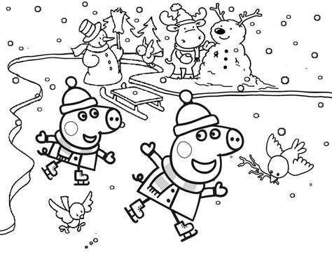 Peppa Pig Coloring Pages Winter & book for kids.