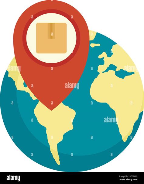 Global Parcel Tracking Icon Flat Illustration Of Global Parcel