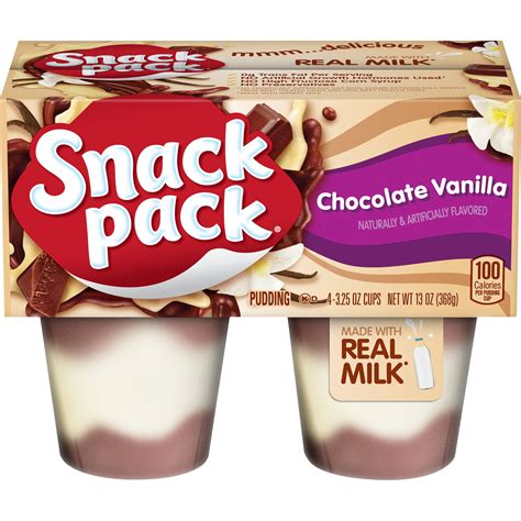 Snack Pack Chocolate Vanilla Pudding Cups Made With Real Milk 3 25 Oz 4 Pack