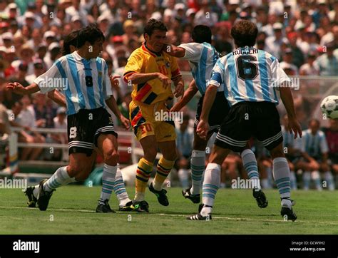 Gheorghe hagi romania and oscar ruggeri argentina hi-res stock ...