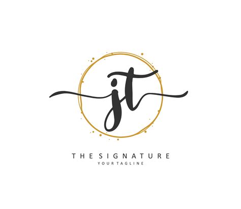 J T Jt Initial Letter Handwriting And Signature Logo A Concept