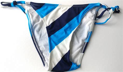 Multi Stripe Bralette Bikini Top With String Bikini Bottom Size L Property Room