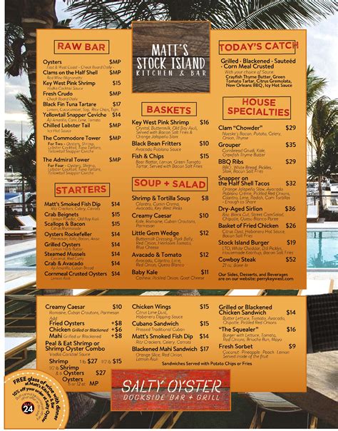 Perry menu page,p – Best Key West Restaurant Menus – Key West, Florida