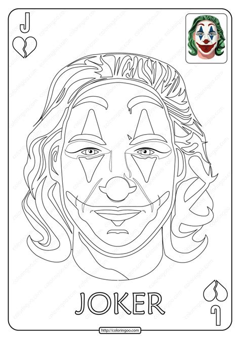 Printable Joker Card Pdf Coloring Page | Joker art drawing, Joker ...