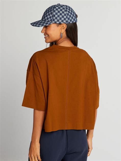 T Shirt Court Oversize Marron Kiabi 10 00