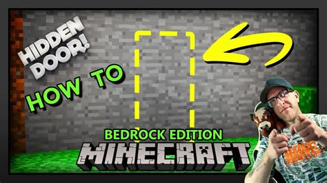 Minecraft Bedrock Hidden Door 1x2 Flush Piston Door Super Easy