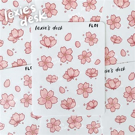 Sakura Cherry Blossom Sticker Sheet Cute And Kawaii Deco Stickers For