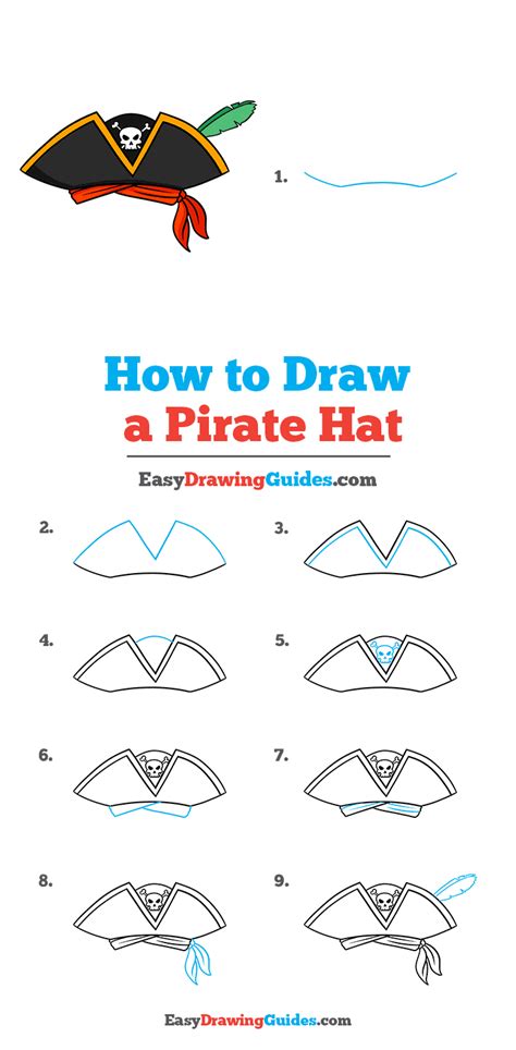 How to Draw a Pirate Hat - Really Easy Drawing Tutorial